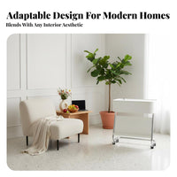 Wheeled C-Table For Small Spaces C-Shaped Rolling Couch Table Easy to Assemble