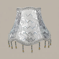 Light Shade with Beaded Trim for Ceiling and Table Lamps, Textile Lampshade for Living Room Decor and Bedroom