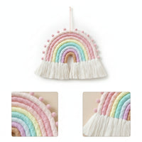 Wall Hanging with Tassels Pastel Decor Bohemian for Nursery, Kids