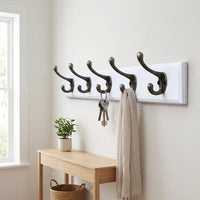 Wood Coat Rack Wall Mount, 5 Hook Modern Wooden Coat Rack for Mudroom, Space Saving Hallway Entryway Organizer