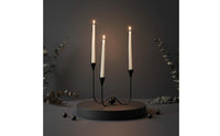 Minimalist Iron Candelabra Light Elegant Black 3-Arms Candle Holder Stable Construction 3-Arms Candelabra for Hotel