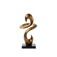 Geometric Sculpture Gold Tabletop Sculpture Brushed Decorative Ornament for Living Room, Office, Hotel Reception Area