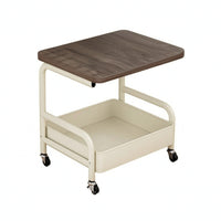 Storage Cart with Wood Top Foldable Cart with Table Top Compact for Living Room