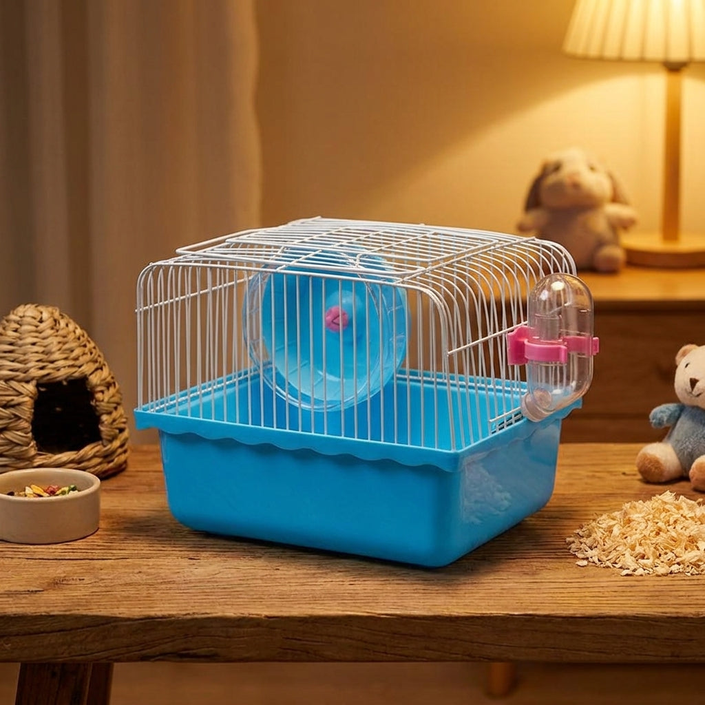 Extra Large Hamster Cage Villa, Multi-Level Syrian Hamster Habitat with Wire Top and Base, Four Seasons Small Animal Home