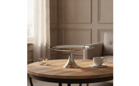 Pedestal Cake Stand Stainless Steel Pedestal Serving Plate Mirror-Polished Tableware for Dessert Makers, Buffets