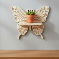 Butterfly Shaped wall Display Shelf Creative Design Wooden Butterfly Shelf Easy Assembly House Decoration for Bedroom