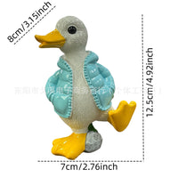 Gexi Resin Duck Couple Ornament for Desk, Garden, and Courtyard Decoration