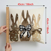 Easter Throw Pillow Cover Linen Soft Decorative Square Throw Pillow Case for Living Room, Sofa, Bed, Easter Home Decor, 45 x 45 cm