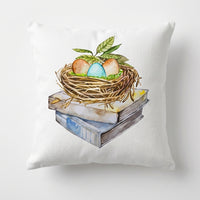 Easter Cushion Cover Spring Throw Pillowcase Bunny Cushion Cover for Home Sofa Couch Bed Decoration