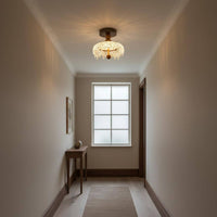 Ice-Drop Hanging Lamp Walnut Brown Indoor Lighting Textured