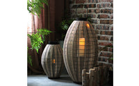 Woven Floor Lantern Decorative Standing Lantern with Handle Accent Light Tall Lighting Soft for Entryway, Lounge