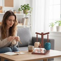 Wooden Yarn Stand Tangle-Unobstructed Yarn Spool Rack Easy to Use for Crocheters