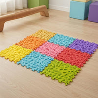 8 Pieces Sensory Foot Mat Non-Slip Interlocking Sensory Tiles Easy to Clean