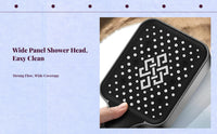High Pressure Square Shower Head, Pressurized Handheld Rainfall Set for Bathroom and Home, Adjustable Settings