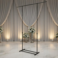 Easy to Decorate Wedding Arch Stand Stable Base Black Iron Display Rack Heavy Duty Photo Backdrop Stand Anti-Rust for Party Decorators, Engagement, Living Room