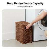 Narrow Wovendesign Bin With Lid Household Storage High Capacity for Renters