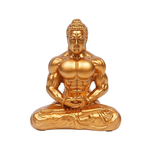 Buddha Statue with Metal-Like Finish Polyresin Meditating Buddha Statue Serene