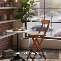 Folding Stool with Woven Backrest French design for Dessert Shop, Bar, homeowners