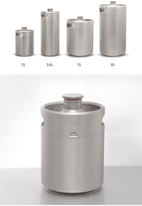 2L Stainless Steel Beer Brewing Secondary Fermentation Bucket with Threaded Lid
