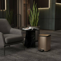 New Chinese Design Trash Can Hygienic Wood Grain Trash Can Stay-Unsealed Lid