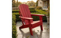 Folding Adirondack Chair Slatted Back Adirondack Chair with Cup Holders Outdoor Furniture Foldable Sturdy