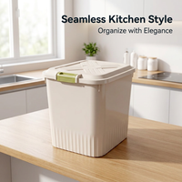 Rice Storage Container with Wheels, Airtight Food Storage, Kitchen Storage Bin, Cereal Dispenser, Gr - Image 8