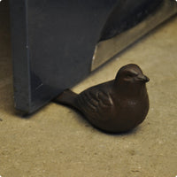 Bird Door Stop Feather Texture Cast Iron Bird Door Stopper Floor-Standing