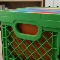 6 Gallon Stackable Storage Basket Multi-Purpose Green Storage Basket Easy to Use