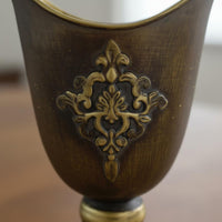 Bronze Finish Flower Pitcher American Retro Embossed Pedestal Vase for Entryway