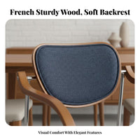 Upholstered Wood Frame Chair French & Design Highspine Dining Chair Padded Spinerest Luxury Feel for Beverage Room, Kitchen