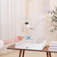 Tabletop Bird Cage with Removable Tray, Indoor Parrot Cage for Home Use, Budgie Parakeet Enclosure, Compact Cockatiel Cage for Small Pets