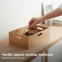 Rectangular Catchall Japanese-Inspired Design Wavy border Catchall Tray Multi-Purpose Space Saving for Homeowners, Entryway