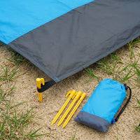 Picnic Blanket and Camping Mat for Outdoor Use, Waterproof Mat and Beach Blanket with Stakes, Tear-Resistant 210T Polyester Taffeta Hiking Mat