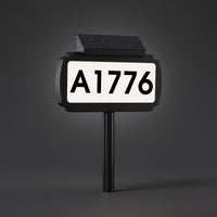 LED Illuminated Solar Address Sign with Stake Ground-Mount Solar House Number Sign Outdoor Slim for Homeowners, Delivery Drivers, Yard, Driveway, Garden, Mailbox Area