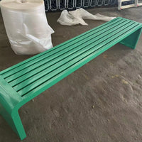 Metal Slat Bench Waterproof Galvanized Steel Long Stool Anti Backless Park Bench for Pedestrians, Courtyards, Shopping Malls, Sidewalk
