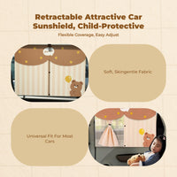 Car window privacy screen, stylish retractable screen, sun protection, privacy, heat insulation, side window shade for infants, universal fit.