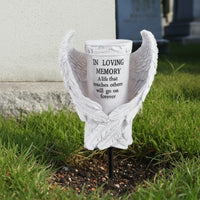 Angel Plumes Cemetery Vase Resin Memorial Flower Holder in Loving Memory