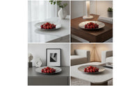 Striped Plate with Fluted Stripes Round Fruit Plate Shallow Dish Silver for Dining Table