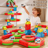 Cojump DIY Track Electric Toy Car with Slime, for Boys 4-6 Years