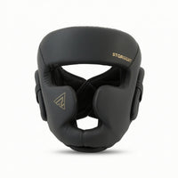 Safeguarding Open Face Headgear Padded Boxing Protective Headgear with Ear Covers Synthetic Leather Boxing Helmet Wide-Vision Opening for Kickboxing