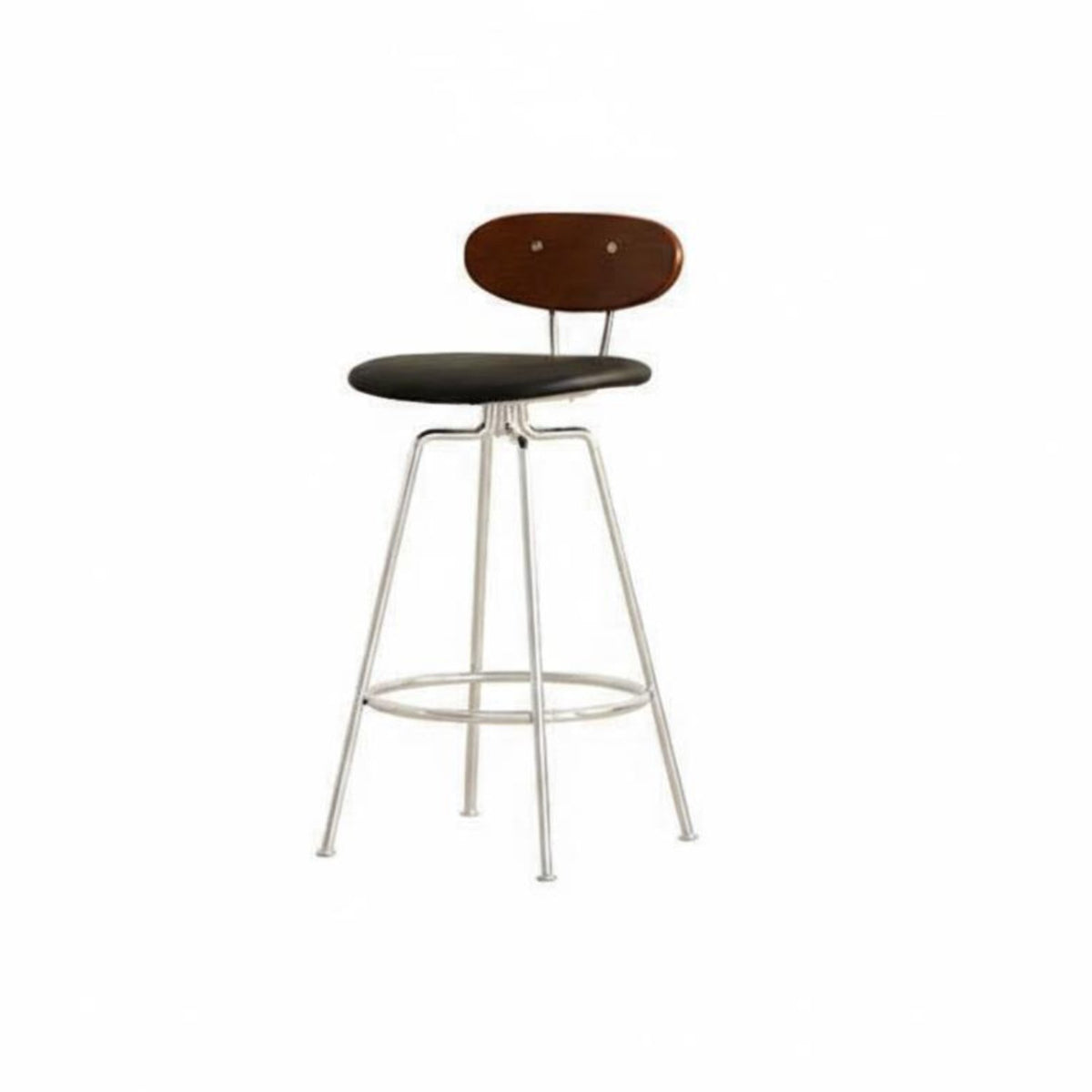 Wooden Seat High Chair With spinerest Bar Stool Minimalist Design for Dining Room