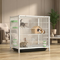Small Animal Enclosure Pet Cage, Iron Wire Guinea Pig Cage with Out Tray, 1.5cm Bar Spacing Squirrel Cage Indoor, Water Bottle and Accessories