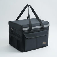 Large Insulated Food Delivery Bag Multiple Compartments Stackable Food Transport Box Foldable Insulated Grocery Bag for Car Trunk