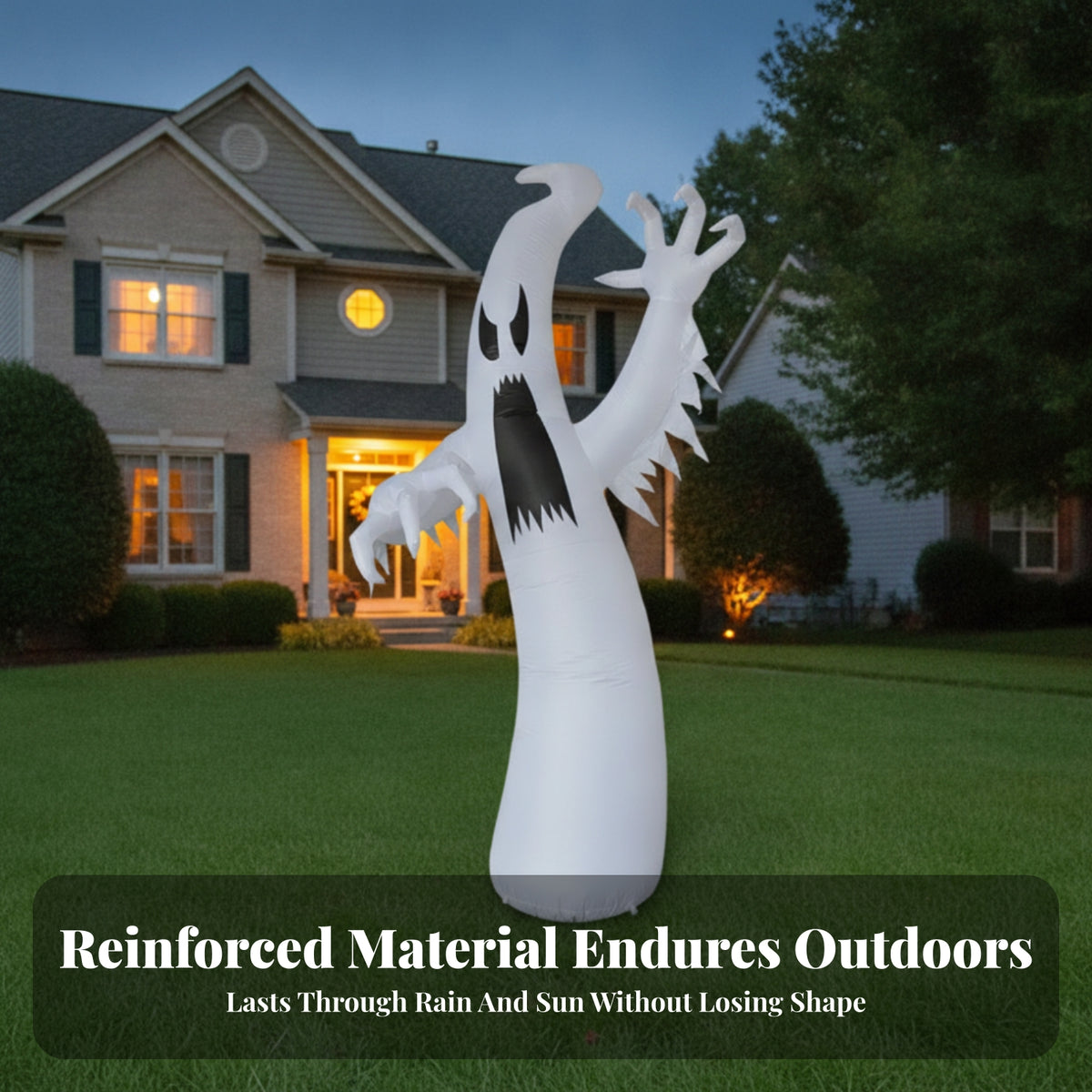 Spooky Inflatable Ghost Scary Halloween Inflatable Outdoor Halloween Inflatable Decoration Eye-Catching for Yard, Entryway