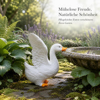 Outdoor Garden Pond Decor Drinking Duck Goose Figurines Patio Balcony Ornament