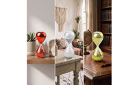 Decorative Hourglass with Glitter Sand Tabletop Glass Hourglass Shimmering Sandglass Transparent for Desk, Shelf, Bedside Table