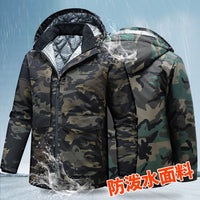 冬季男款防水棉服耐磨加厚保暖石墨烯棉袄大码防寒冷库迷彩劳保服