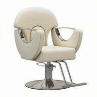 Hydraulic Styling Chair Round Base Salon Styling Chair Polished Finish