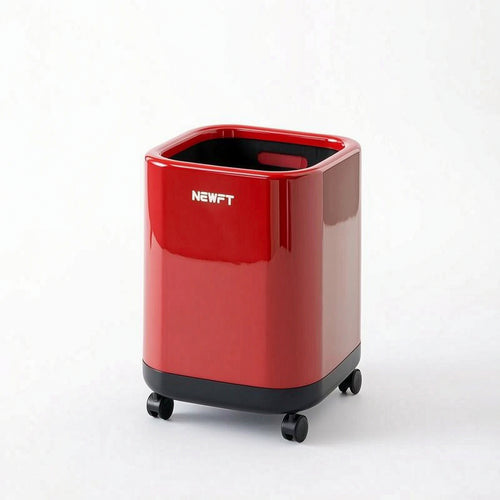 Trash Can with Wheels Compact Rolling Wastebasket Open-Top for Bedroom, Bathroom