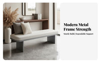Multi-Functional Minimalist Bed End Stool High-Density Sponge Cushion Modern Entryway Bench Wear-Resistant Microfiber Leather Long Padded Stool Stable and Long-Lasting for Interior Decorators, Homeowners, Families, Bedroom, Hallway, Living Room